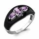 Серебряное кольцо AQUAMARINE А6912004 с аметистом и керамикой