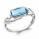 Серебряное кольцо AQUAMARINE А6913592А с топазом и фианитом