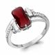 Серебряное кольцо AQUAMARINE А6913885А с фианитом и гранатом