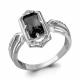 Серебряное кольцо AQUAMARINE А6913983А с фианитом и ювелирным кристаллом