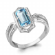 Серебряное кольцо AQUAMARINE А6913988А с фианитом и турмалином
