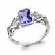 Серебряное кольцо AQUAMARINE А69140603А с фианитом и танзанитом