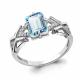 Серебряное кольцо AQUAMARINE А6914088А с фианитом и турмалином