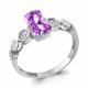 Серебряное кольцо AQUAMARINE А6914284А с фианитом и аметистом