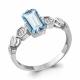 Серебряное кольцо AQUAMARINE А6914288А с фианитом и турмалином