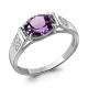 Серебряное кольцо AQUAMARINE А6914604А с фианитом и аметистом