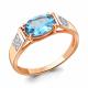 Кольцо из золочёного серебра AQUAMARINE А6914605А-п с топазом и фианитом
