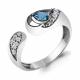 Серебряное кольцо AQUAMARINE А6915005А с топазом и фианитом