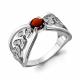 Серебряное кольцо AQUAMARINE А6916203А с фианитом и гранатом