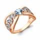 Кольцо из золочёного серебра AQUAMARINE А6916205А-пк с топазом и фианитом