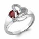 Серебряное кольцо AQUAMARINE А6916403А с фианитом и гранатом