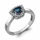 Серебряное кольцо AQUAMARINE А6916508А с фианитом и Лондон топазом