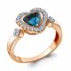 Кольцо из золочёного серебра AQUAMARINE А6916708А-пк с фианитом и Лондон топазом