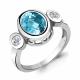 Серебряное кольцо AQUAMARINE А6917188А с фианитом и турмалином