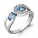 Серебряное кольцо AQUAMARINE А6917605А с топазом и фианитом