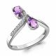 Серебряное кольцо AQUAMARINE А6917804А с фианитом и аметистом