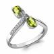 Серебряное кольцо AQUAMARINE А6917807А с фианитом и хризолитом