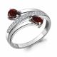 Серебряное кольцо AQUAMARINE А6917903А с фианитом и гранатом