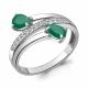 Серебряное кольцо AQUAMARINE А6917909А с фианитом и агатом
