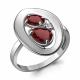 Серебряное кольцо AQUAMARINE А6918303А с фианитом и гранатом
