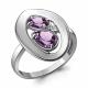 Серебряное кольцо AQUAMARINE А6918304А с фианитом и аметистом