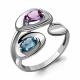 Серебряное кольцо AQUAMARINE А6918730 с топазом, аметистом и миксом камней