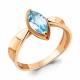 Кольцо из золочёного серебра AQUAMARINE А6919702-п с топазом