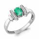 Серебряное кольцо AQUAMARINE А6919909А с фианитом и агатом