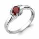 Серебряное кольцо AQUAMARINE А6920103А с фианитом и гранатом