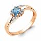 Кольцо из золочёного серебра AQUAMARINE А6920105А-п с топазом и фианитом