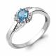 Серебряное кольцо AQUAMARINE А6920105А с топазом и фианитом
