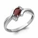 Серебряное кольцо AQUAMARINE А6920203А с фианитом и гранатом