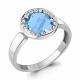 Серебряное кольцо AQUAMARINE А6920888А с фианитом и турмалином