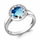 Серебряное кольцо AQUAMARINE А6920988А с фианитом и турмалином