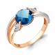 Кольцо из золочёного серебра AQUAMARINE А6921493А-пк с фианитом и Лондон топазом
