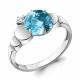 Серебряное кольцо AQUAMARINE А6921588А с фианитом и турмалином