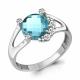 Серебряное кольцо AQUAMARINE А6921788А с фианитом и турмалином