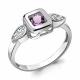 Серебряное кольцо AQUAMARINE А6921904А с фианитом и аметистом