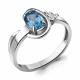 Серебряное кольцо AQUAMARINE А6922305А с топазом и фианитом