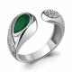Серебряное кольцо AQUAMARINE А6924309А с фианитом и агатом