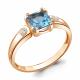 Кольцо из золочёного серебра AQUAMARINE А6927805А-п с топазом и фианитом