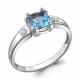 Серебряное кольцо AQUAMARINE А6927805А с топазом и фианитом