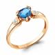Кольцо из золочёного серебра AQUAMARINE А6927905А-п с топазом и фианитом