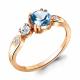 Кольцо из золочёного серебра AQUAMARINE А6928005А-п с топазом и фианитом