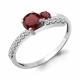 Серебряное кольцо AQUAMARINE А6928603А с фианитом и гранатом