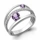 Серебряное кольцо AQUAMARINE А6928804А с фианитом и аметистом