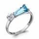 Серебряное кольцо AQUAMARINE А6930388А с фианитом и турмалином