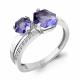 Серебряное кольцо AQUAMARINE А69310603А с фианитом и танзанитом