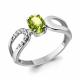 Серебряное кольцо AQUAMARINE А6931807А с фианитом и хризолитом