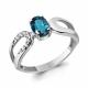 Серебряное кольцо AQUAMARINE А6931808А с фианитом и Лондон топазом